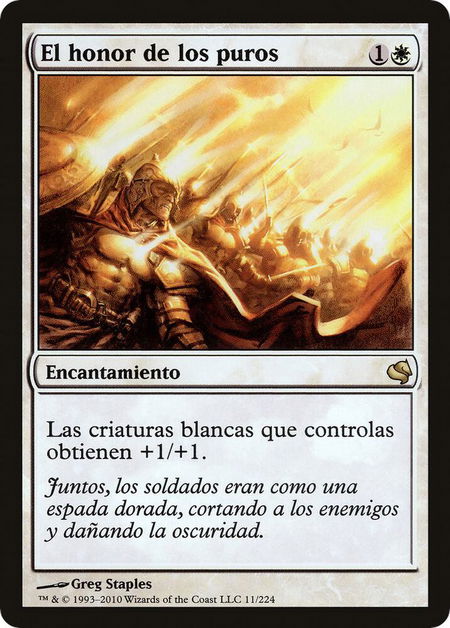 Honor of the Pure (Spanish) - "El honor de los puros" trading card from Magic Encyclopedia 2011 (Salvat) Honor of the Pure (Spanish) - "El honor de los puros" - Magic Encyclopedia 2011 (Salvat) Magic: The Gathering trading card