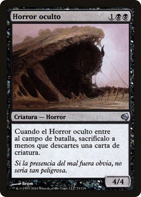 Hidden Horror (Spanish) - "Horror oculto" - Magic Encyclopedia 2011 (Salvat) (PS11) #73 - Uncommon Magic: The Gathering Trading Card