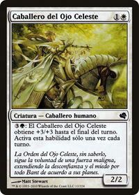 Knight of the Skyward Eye (Spanish) - "Caballero del Ojo Celeste" - Magic Encyclopedia 2011 (Salvat) (PS11) #12 - Common Magic: The Gathering Trading Card
