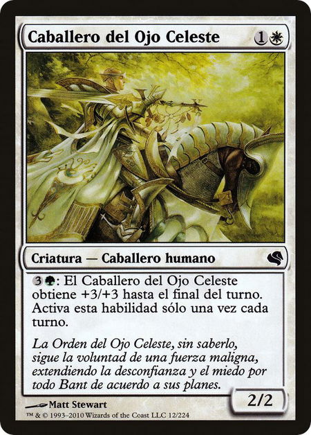 Knight of the Skyward Eye (Spanish) - "Caballero del Ojo Celeste" trading card from Magic Encyclopedia 2011 (Salvat) Knight of the Skyward Eye (Spanish) - "Caballero del Ojo Celeste" - Magic Encyclopedia 2011 (Salvat) Magic: The Gathering trading card