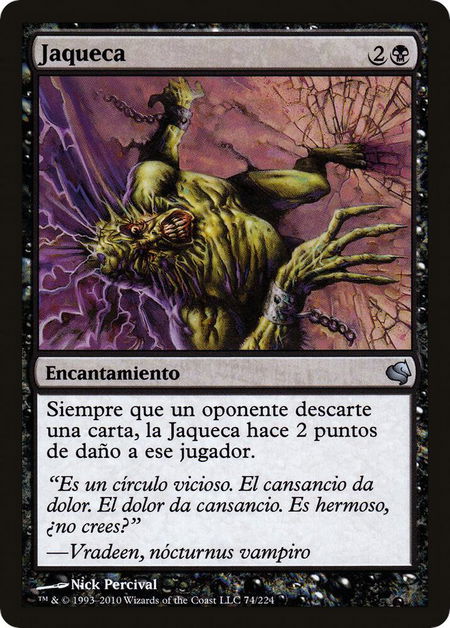 Megrim (Spanish) - "Jaqueca" trading card from Magic Encyclopedia 2011 (Salvat) Megrim (Spanish) - "Jaqueca" - Magic Encyclopedia 2011 (Salvat) Magic: The Gathering trading card