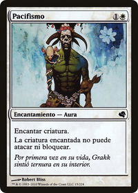 Pacifism (Spanish) - "Pacifismo" - Magic Encyclopedia 2011 (Salvat) (PS11) #15 - Common Magic: The Gathering Trading Card
