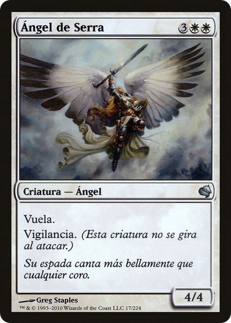 Serra Angel (Spanish) - "Angel de Serra" trading card from Magic Encyclopedia 2011 (Salvat) Serra Angel (Spanish) - "Angel de Serra" - Magic Encyclopedia 2011 (Salvat) Magic: The Gathering trading card
