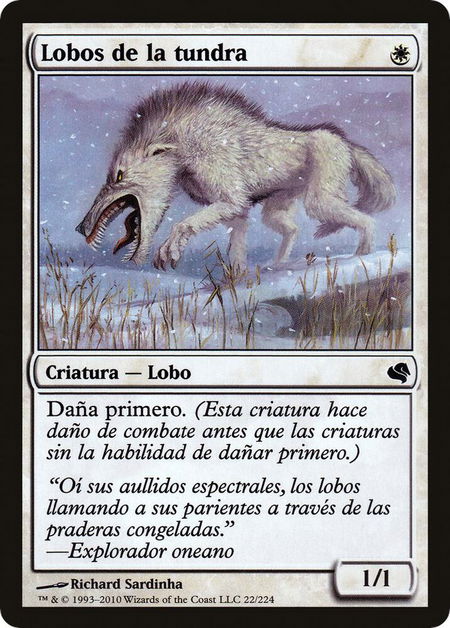 Tundra Wolves (Spanish) - "Lobos de la tundra" - Magic Encyclopedia 2011 (Salvat) Magic: The Gathering trading card