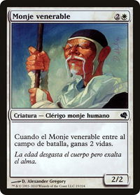 Venerable Monk (Spanish) - "Monje venerable" - Magic Encyclopedia 2011 (Salvat) (PS11) #23 - Common Magic: The Gathering Trading Card