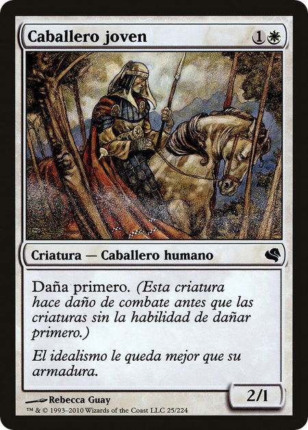 Youthful Knight (Spanish) - "Caballero joven" trading card from Magic Encyclopedia 2011 (Salvat) Youthful Knight (Spanish) - "Caballero joven" - Magic Encyclopedia 2011 (Salvat) Magic: The Gathering trading card