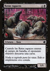 Ravenous Rats (Spanish) - "Ratas rapaces" - Magic Encyclopedia 2011 (Salvat) (PS11) #81 - Common Magic: The Gathering Trading Card