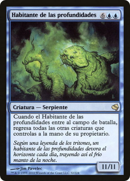 Denizen of the Deep (Spanish) - "Habitante de las profundidades" trading card from Magic Encyclopedia 2011 (Salvat) Denizen of the Deep (Spanish) - "Habitante de las profundidades" - Magic Encyclopedia 2011 (Salvat) Magic: The Gathering trading card