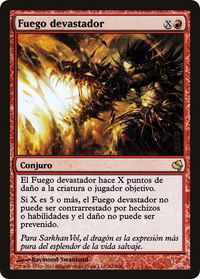 Banefire (Spanish) - "Fuego devastador" - Magic Encyclopedia 2011 (Salvat) (PS11) #92 - Rare Magic: The Gathering Trading Card