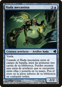 Faerie Mechanist (Spanish) - "Hada mecanista" - Magic Encyclopedia 2011 (Salvat) (PS11) #38 - Common Magic: The Gathering Trading Card