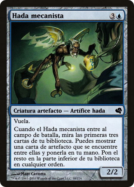 Faerie Mechanist (Spanish) - "Hada mecanista" - Magic Encyclopedia 2011 (Salvat) Magic: The Gathering trading card