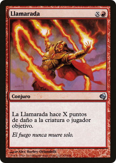 Blaze (Spanish) - "Llamarada" trading card from Magic Encyclopedia 2011 (Salvat) Blaze (Spanish) - "Llamarada" - Magic Encyclopedia 2011 (Salvat) Magic: The Gathering trading card