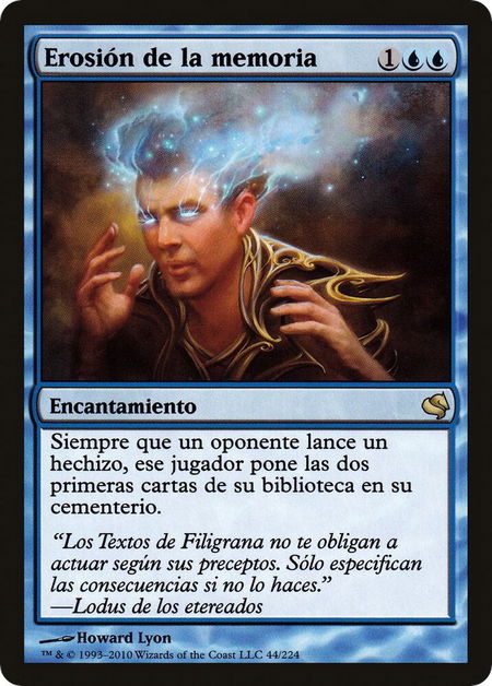 Memory Erosion (Spanish) - "Erosion de la memoria" - Magic Encyclopedia 2011 (Salvat) Magic: The Gathering trading card
