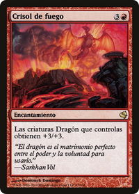 Crucible of Fire (Spanish) - "Crisol de fuego" - Magic Encyclopedia 2011 (Salvat) (PS11) #97 - Rare Magic: The Gathering Trading Card