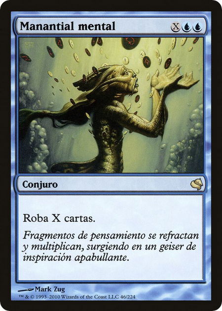 Mind Spring (Spanish) - "Manantial mental" trading card from Magic Encyclopedia 2011 (Salvat) Mind Spring (Spanish) - "Manantial mental" - Magic Encyclopedia 2011 (Salvat) Magic: The Gathering trading card