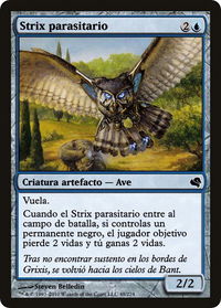 Parasitic Strix (Spanish) - "Strix parasitario" - Magic Encyclopedia 2011 (Salvat) (PS11) #48 - Common Magic: The Gathering Trading Card