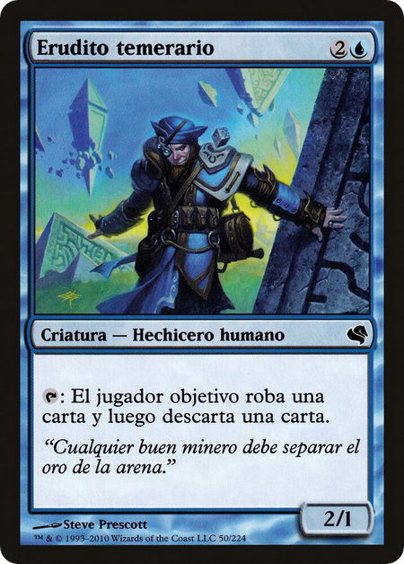 Reckless Scholar (Spanish) - "Erudito temerario" - Magic Encyclopedia 2011 (Salvat) Magic: The Gathering trading card