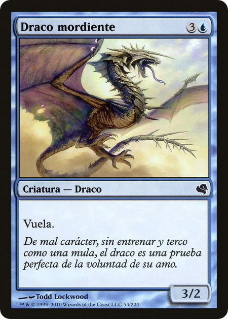 Snapping Drake (Spanish) - "Draco mordiente" - Magic Encyclopedia 2011 (Salvat) Magic: The Gathering trading card