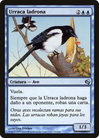 Thieving Magpie (Spanish) - "Urraca ladrona" - Magic Encyclopedia 2011 (Salvat) (PS11) #56 - Uncommon Magic: The Gathering Trading Card