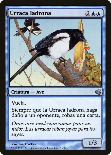 Thieving Magpie (Spanish) - "Urraca ladrona" - Magic Encyclopedia 2011 (Salvat) Magic: The Gathering trading card