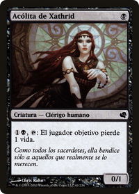 Acolyte of Xathrid (Spanish) - "Acolita de Xathrid" - Magic Encyclopedia 2011 (Salvat) (PS11) #61 - Common Magic: The Gathering Trading Card