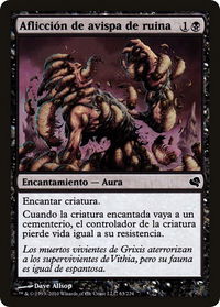 Banewasp Affliction (Spanish) - "Afliccion de avispa de ruina" - Magic Encyclopedia 2011 (Salvat) (PS11) #63 - Common Magic: The Gathering Trading Card