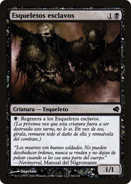 Drudge Skeletons (Spanish) - "Esqueletos esclavos" - Magic Encyclopedia 2011 (Salvat) Magic: The Gathering trading card