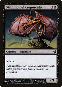 Dusk Imp (Spanish) - "Diablillo del crepusculo" - Magic Encyclopedia 2011 (Salvat) (PS11) #67 - Common Magic: The Gathering Trading Card