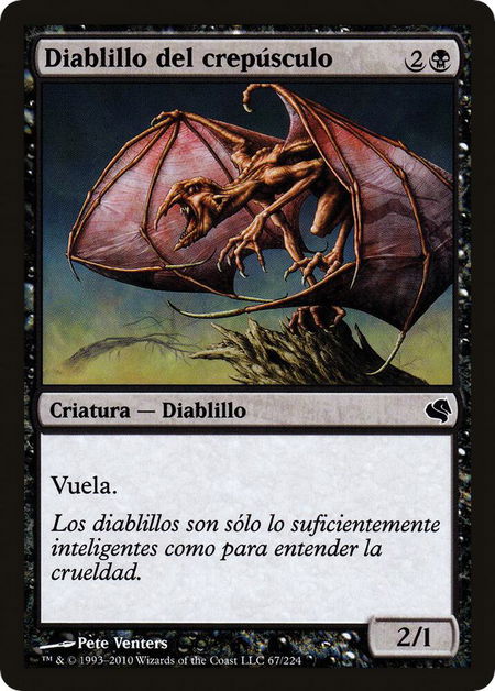 Dusk Imp (Spanish) - "Diablillo del crepusculo" trading card from Magic Encyclopedia 2011 (Salvat) Dusk Imp (Spanish) - "Diablillo del crepusculo" - Magic Encyclopedia 2011 (Salvat) Magic: The Gathering trading card