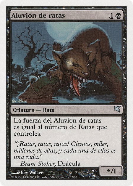 Swarm of Rats (Spanish) - "Aluvion de ratas" (A2) trading card from Magic Encyclopedia 2005 (Salvat/Hachette) Swarm of Rats (Spanish) - "Aluvion de ratas" (A2) - Magic Encyclopedia 2005 (Salvat/Hachette) Magic: The Gathering trading card