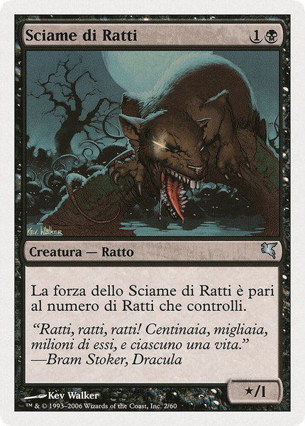 Swarm of Rats (Italian) - "Sciame di rats" (A2) trading card from Magic Encyclopedia 2005 (Salvat/Hachette) Swarm of Rats (Italian) - "Sciame di rats" (A2) - Magic Encyclopedia 2005 (Salvat/Hachette) Magic: The Gathering trading card