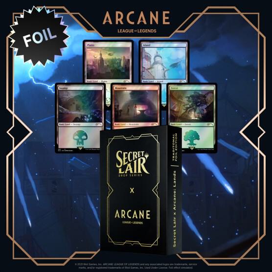 Secret Lair Drop: Secret Lair x Arcane: Lands - Traditional Foil Edition - Secret Lair Drop Series Magic: The Gathering trading card