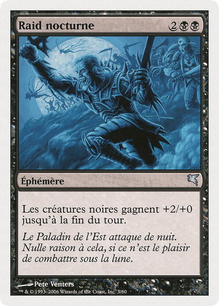 Nocturnal Raid (French) - "Raid nocturne" trading card from Magic Encyclopedia 2005 (Salvat/Hachette) Nocturnal Raid (French) - "Raid nocturne" - Magic Encyclopedia 2005 (Salvat/Hachette) Magic: The Gathering trading card