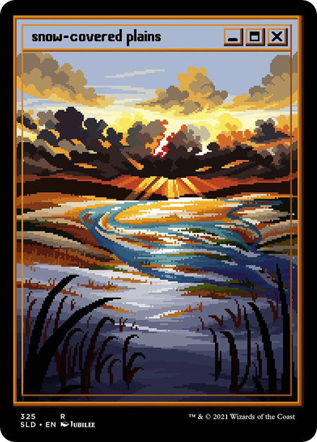 Snow-Covered Plains (PixelSnowLands.jpg) trading card from Secret Lair Drop Series Snow-Covered Plains (PixelSnowLands.jpg) - Secret Lair Drop Series Magic: The Gathering trading card