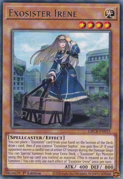 Exosister Irene trading card from The Grand Creators Exosister Irene - The Grand Creators YuGiOh trading card