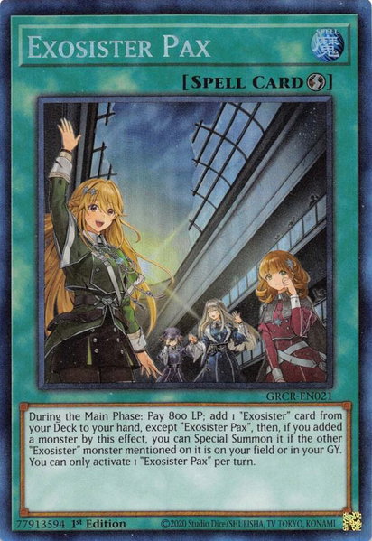 Exosister Pax (CR) trading card from The Grand Creators Exosister Pax (CR) - The Grand Creators YuGiOh trading card