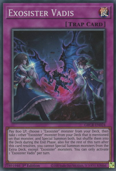 Exosister Vadis trading card from The Grand Creators Exosister Vadis - The Grand Creators YuGiOh trading card