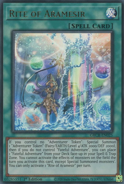 Rite of Aramesir trading card from The Grand Creators Rite of Aramesir - The Grand Creators YuGiOh trading card