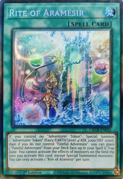 Rite of Aramesir (CR) trading card from The Grand Creators Rite of Aramesir (CR) - The Grand Creators YuGiOh trading card