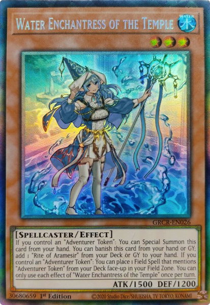 Water Enchantress of the Temple (CR) trading card from The Grand Creators Water Enchantress of the Temple (CR) - The Grand Creators YuGiOh trading card