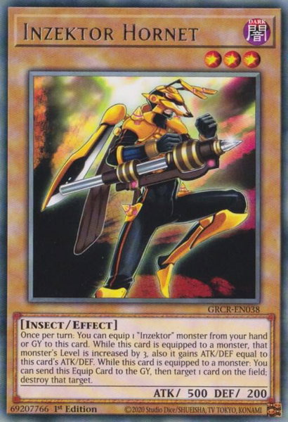 Inzektor Hornet trading card from The Grand Creators Inzektor Hornet - The Grand Creators YuGiOh trading card