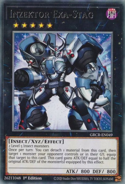 Inzektor Exa-Stag trading card from The Grand Creators Inzektor Exa-Stag - The Grand Creators YuGiOh trading card