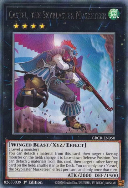 Castel, the Skyblaster Musketeer trading card from The Grand Creators Castel, the Skyblaster Musketeer - The Grand Creators YuGiOh trading card