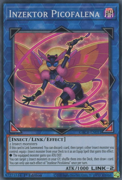 Inzektor Picofalena trading card from The Grand Creators Inzektor Picofalena - The Grand Creators YuGiOh trading card