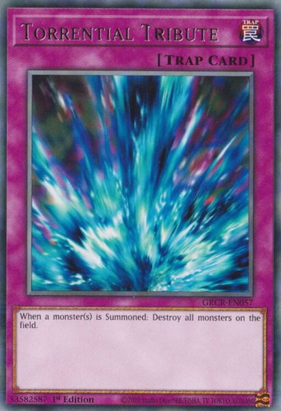 Torrential Tribute trading card from The Grand Creators Torrential Tribute - The Grand Creators YuGiOh trading card