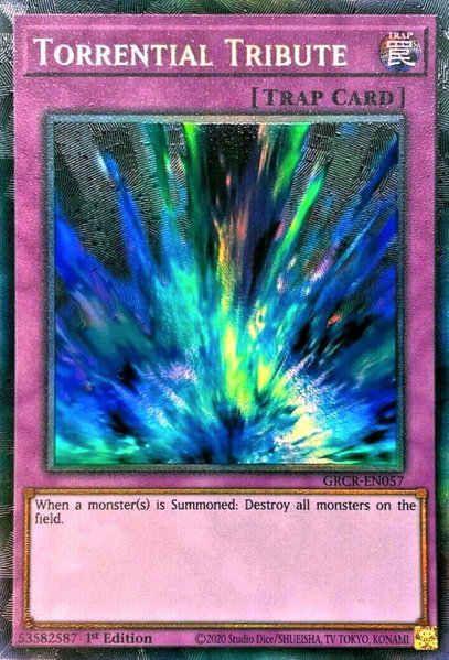 Torrential Tribute (CR) trading card from The Grand Creators Torrential Tribute (CR) - The Grand Creators YuGiOh trading card