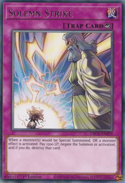 Solemn Strike trading card from The Grand Creators Solemn Strike - The Grand Creators YuGiOh trading card