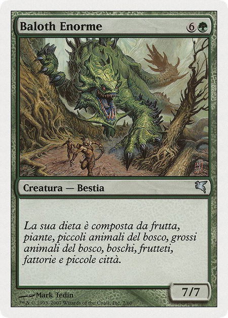 Enormous Baloth (Italian) - "Baloth Enorme" (K2) trading card from Magic Encyclopedia 2005 (Salvat/Hachette) Enormous Baloth (Italian) - "Baloth Enorme" (K2) - Magic Encyclopedia 2005 (Salvat/Hachette) Magic: The Gathering trading card