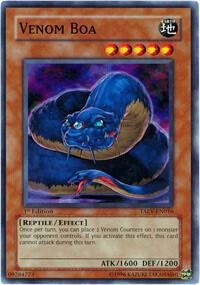 Venom Boa trading card from Tactical Evolution Venom Boa - Tactical Evolution YuGiOh trading card