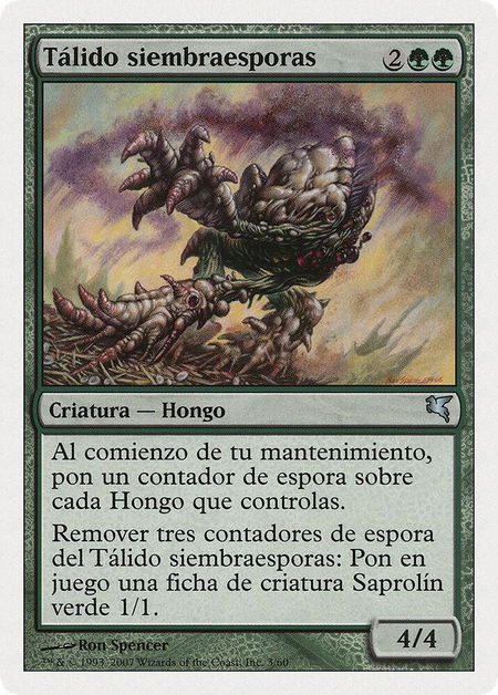Sporesower Thallid (Spanish) - "Talido siembraesporas" trading card from Magic Encyclopedia 2005 (Salvat/Hachette) Sporesower Thallid (Spanish) - "Talido siembraesporas" - Magic Encyclopedia 2005 (Salvat/Hachette) Magic: The Gathering trading card